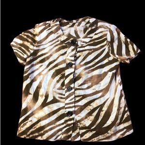 JM COLLECTION  blouse size 6P linen good condition